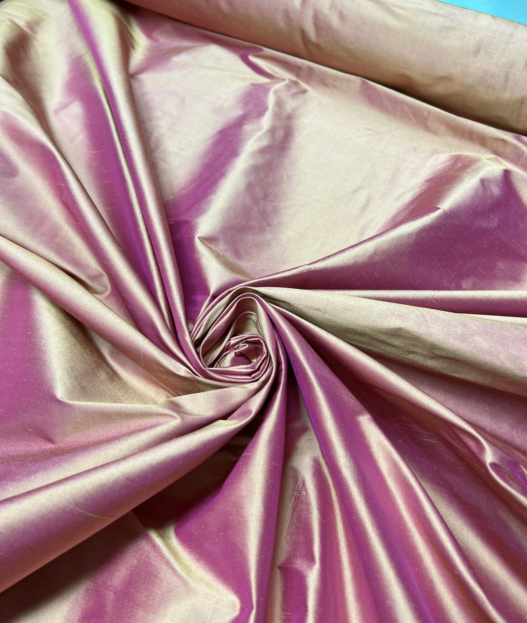 Bright Aqua Glass Silk Shantung 54