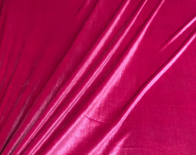 Strech velvet 60" wide     Beautiful magenta color    Fabric sold by the yard