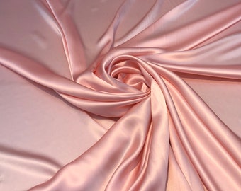 Silk charmouse 54&quot; wide    Beautiful baby pink silk satin charmouse fabric sold by the yard