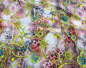 100% silk crepe digital print 54" wide