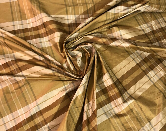 100% Silk shantung plads 54"   Gold color         Sold by the yard