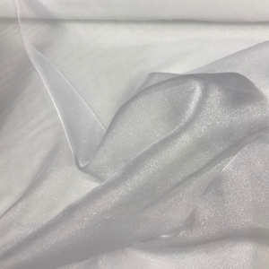 100% polyester crystal organza, beautiful white crystal organza 45" wide fabric sold by the yard