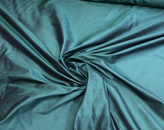 Silk shantung 54" wide   Beautiful Dark forest black/green silk shantung fabric sold y the yard