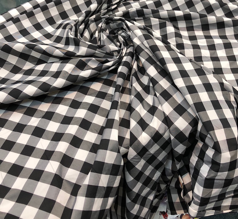 Taffeta Shantung Gingham Check 54 Wide Sold by the Yard Etsy
