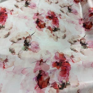Baby Pink Blossoms Digitally Printed on Charmie Satin