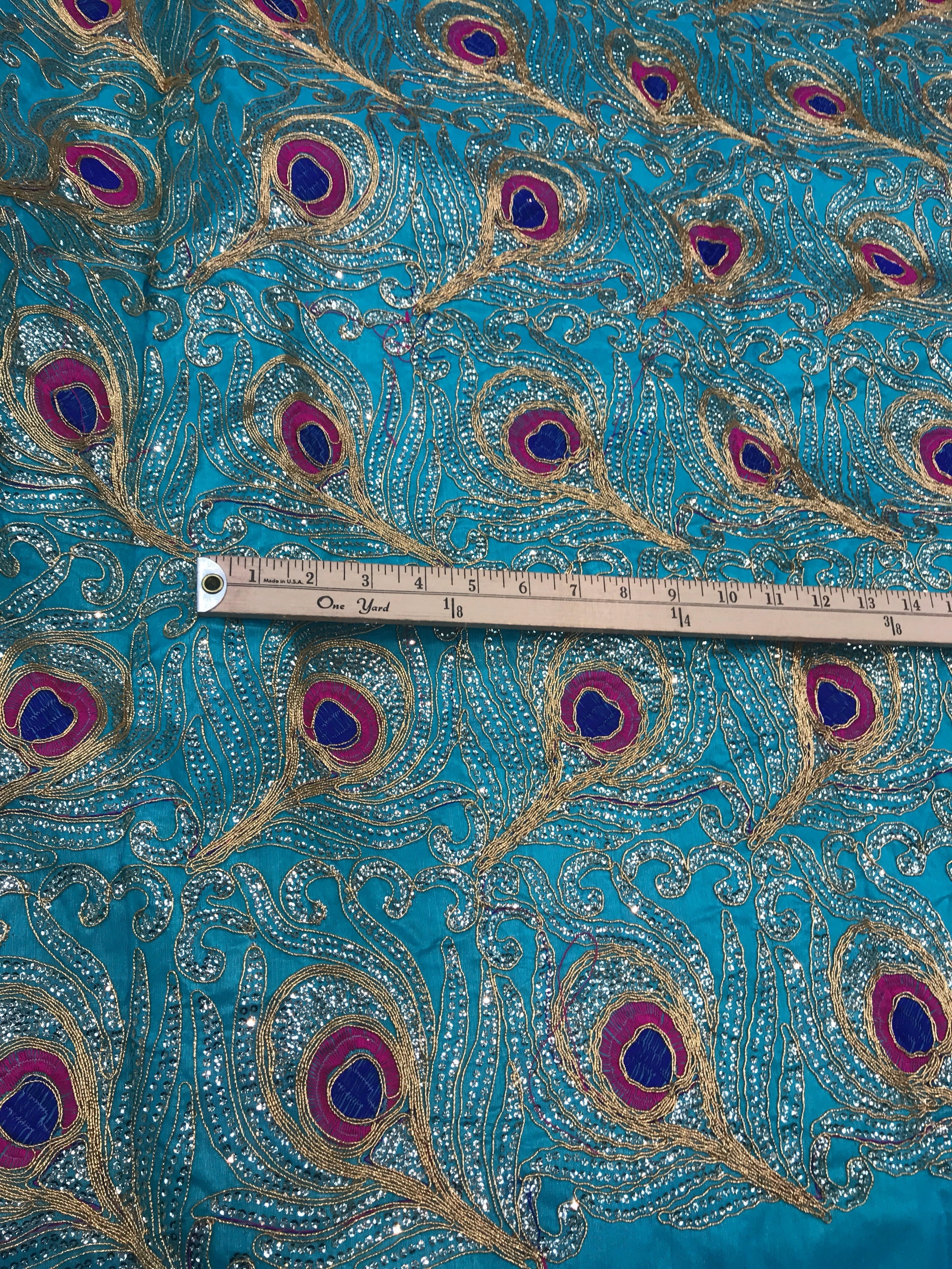 Peacock feather embroidery 44 wide Peacock feather embroidery 44 wide