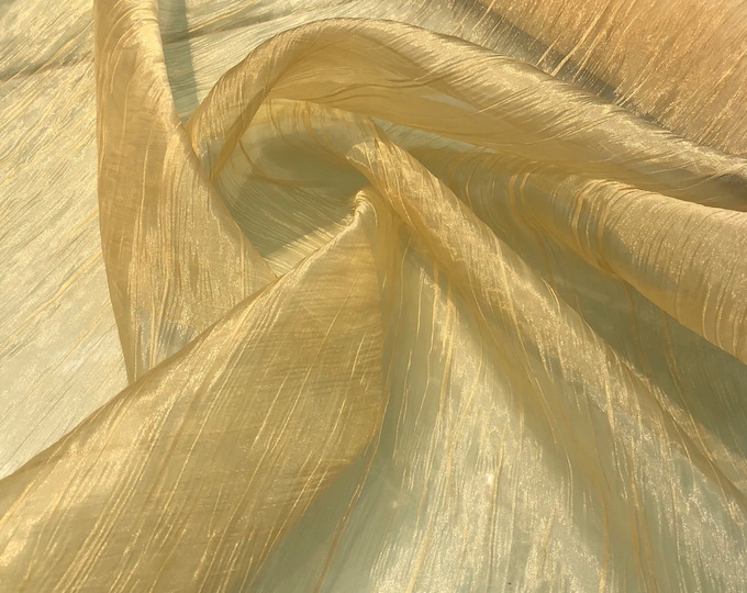 Crinkle organza 45" wide    Beautiful gold color  fabric sold by the yard