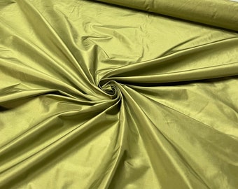 Silk taffeta 54" wide    Beautiful bright olive green color silk taffeta fabric sold by the yard