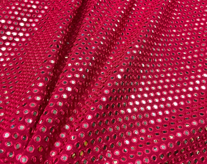 Chiffon with sequins mirror embroidered 45" wide   Beautiful Fusia pink chiffon mirror embroidered. sold by the yard