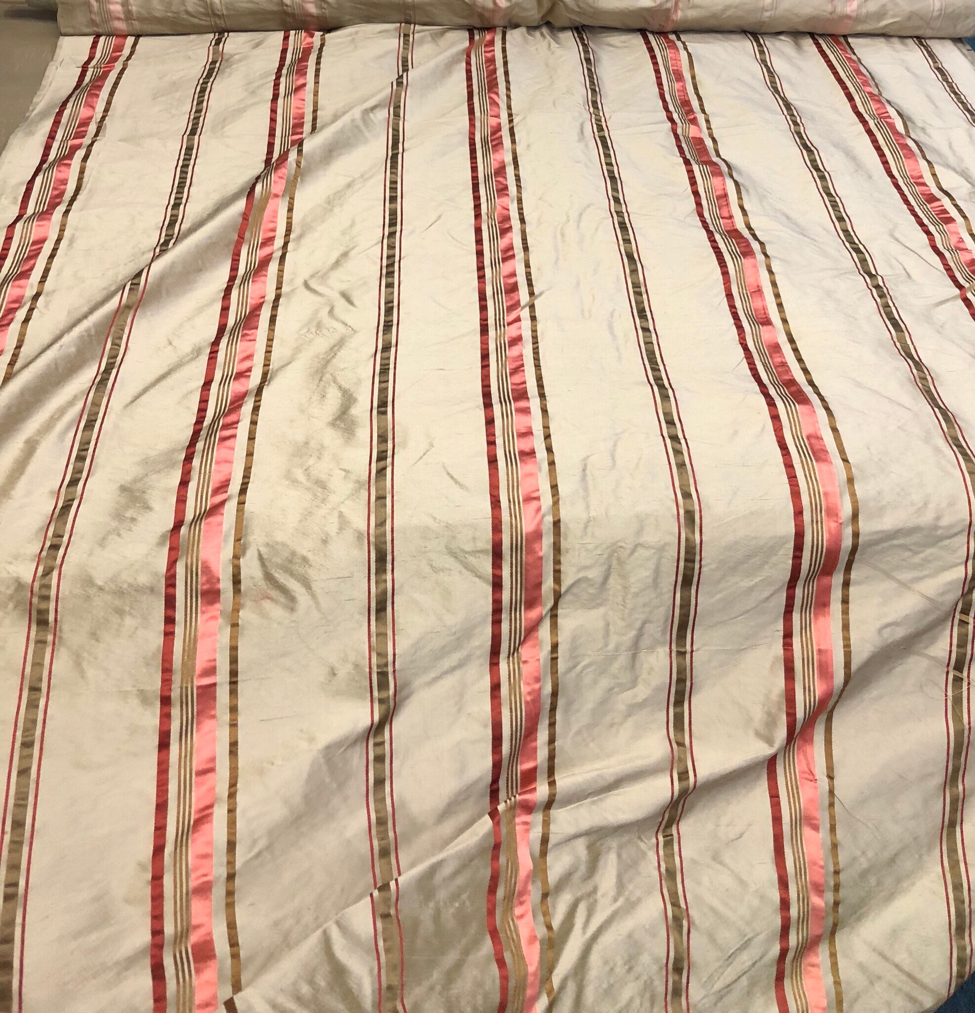 Silk shantung 54 wide Beautiful tan gold shantung satin stripe fabric ...