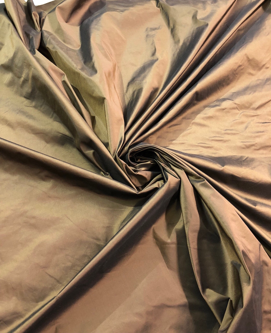 Antique Bronze Taffeta Silk Fabric