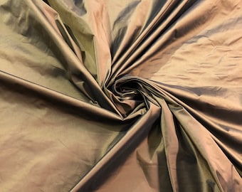 Bronze Silk taffeta fabric 54" wide   Beautiful iridescent bronze silk taffeta fabric sold by the yard