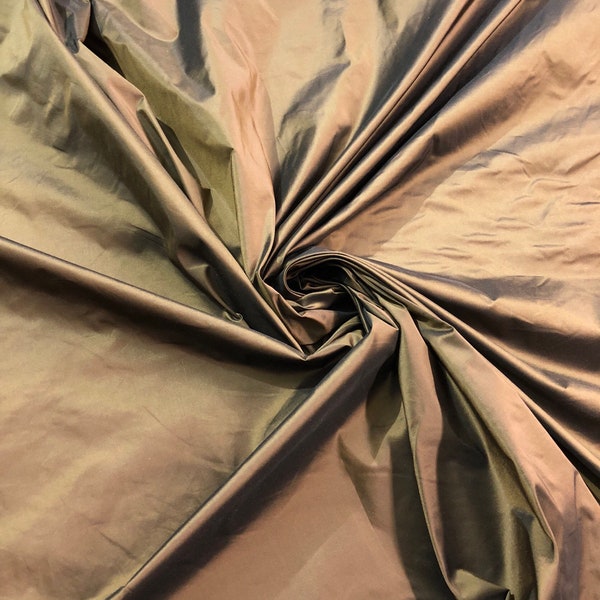 Bronze Silk taffeta fabric 54" wide   Beautiful iridescent bronze silk taffeta fabric sold by the yard