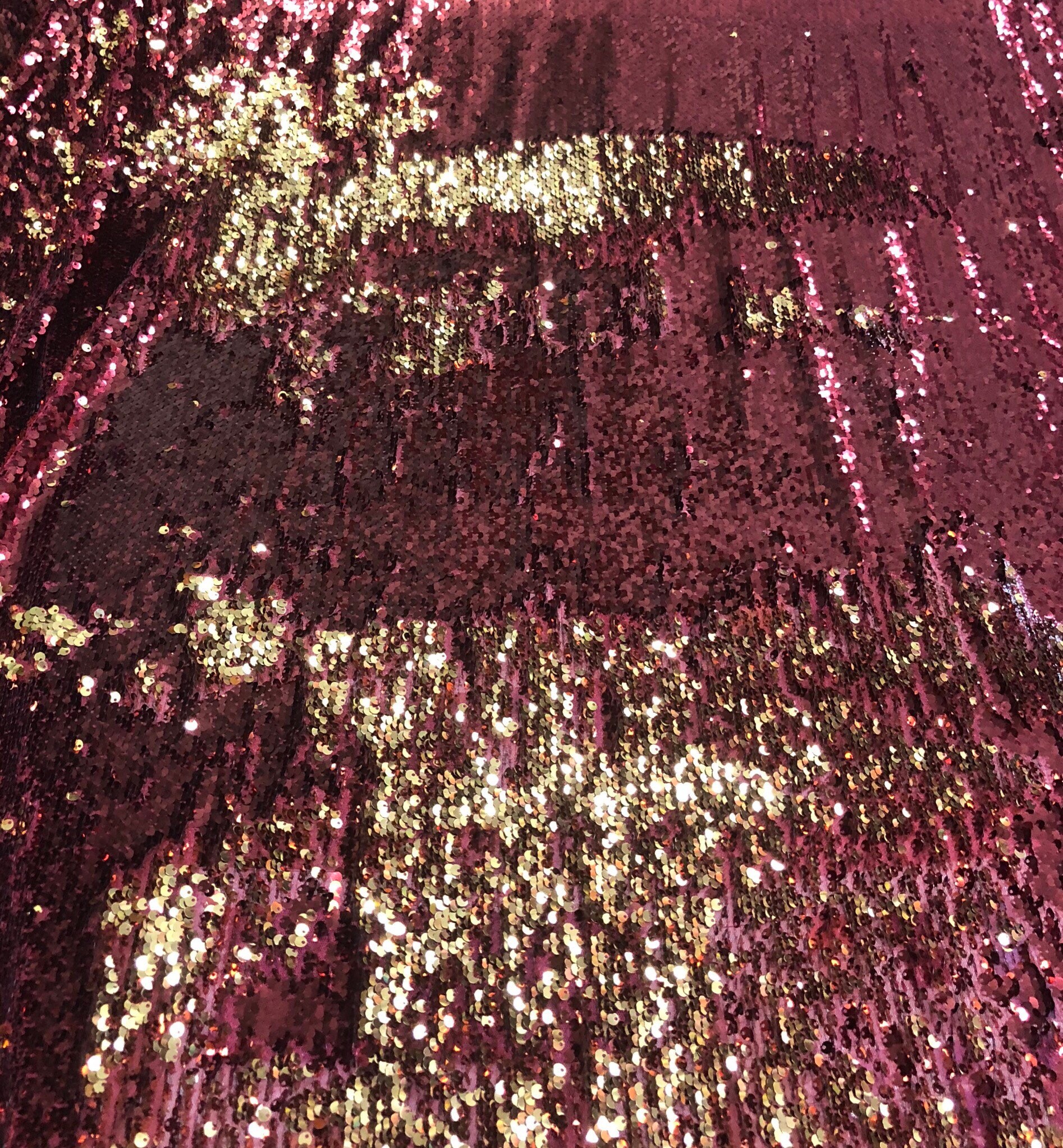 Reversible sequins fabric 54 wide Beautiful red gold sequins Fabric