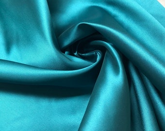 Bottle green Poly Mikado/Zibelline  Fabric. 60" Wide Mikado Fabric is a unique blend makes this fabric soft & Gives Structure to  Dress.