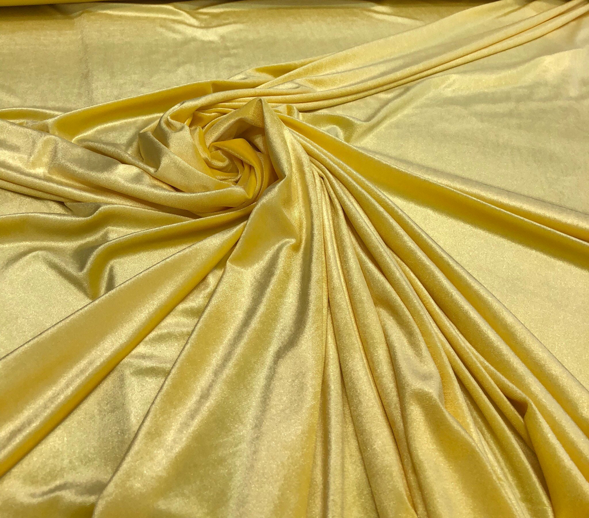 Canary Yellow Luxury Nylon Spandex Fabric By The Yard