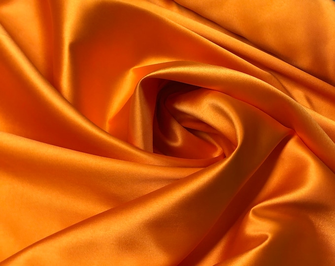 Bright Orange Poly Mikado/Zibelline  Fabric. 60" Wide Mikado Fabric is a unique blend makes this fabric soft & Gives Structure to  Dress.