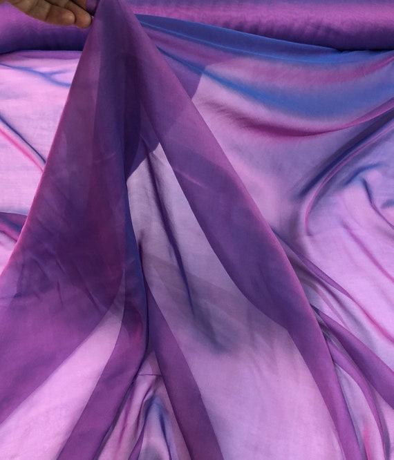 Iridescent Silk Chiffon Fabric Boysenberry