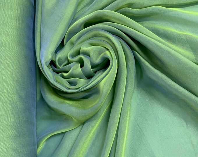 Beautiful Aqua Green Irredescent Peacock Color 100% Silk - Etsy