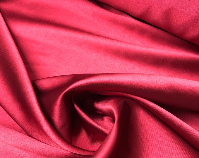 Bright wine Poly Mikado/Zibelline  Fabric. 60" Wide Mikado Fabric is a unique blend makes this fabric soft & Gives Structure to  Dress.