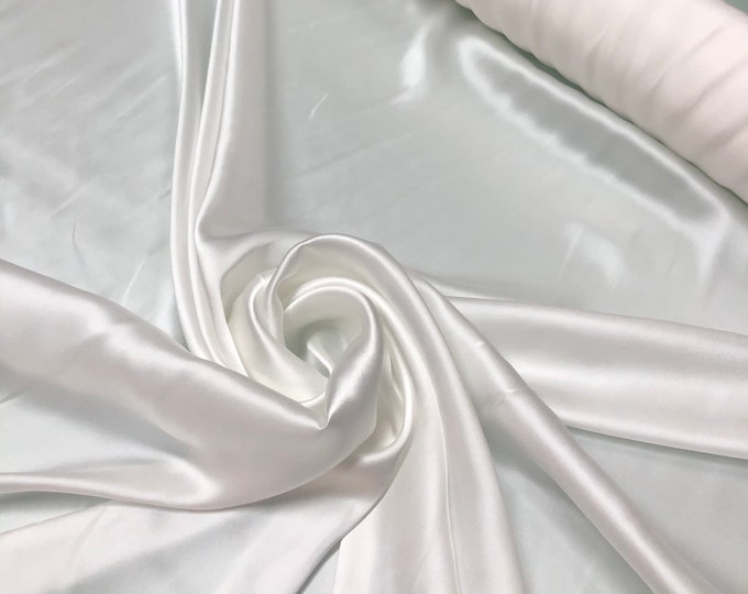 Silk charmouse 54" wide   Beautiful pure white  color silk charmouse fabric sold by the yard