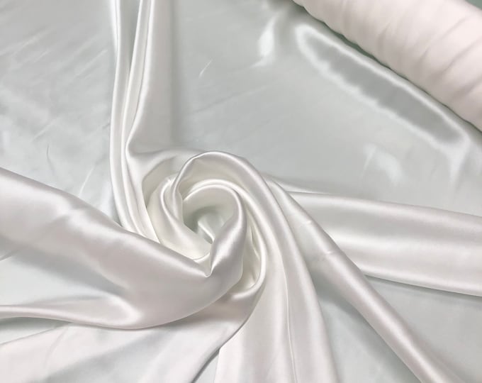 Silk charmouse 54" wide   Beautiful pure white  color silk charmouse fabric sold by the yard