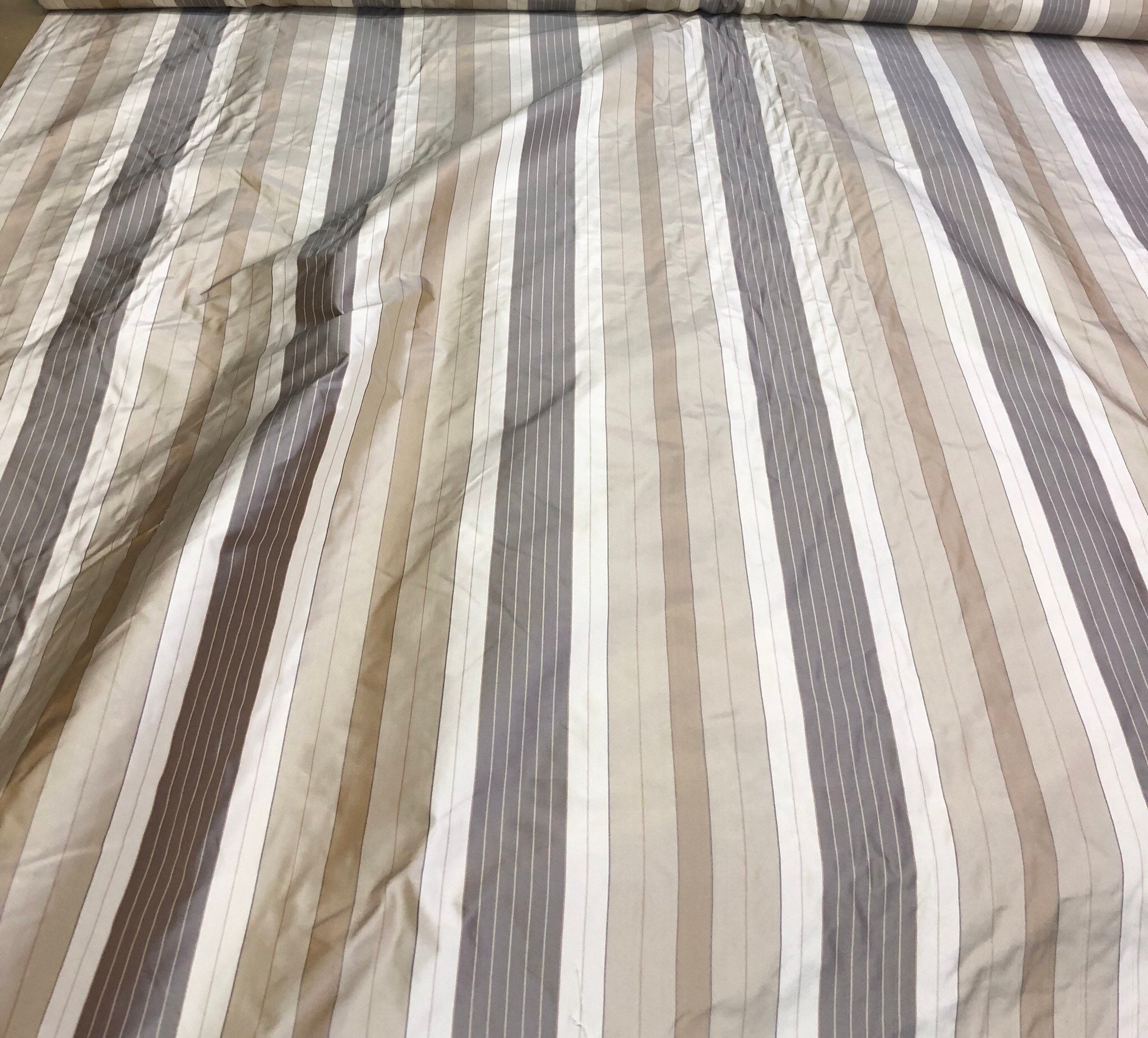 Silk taffeta 54 wide Beautiful ivory tan brown color silk taffeta ...