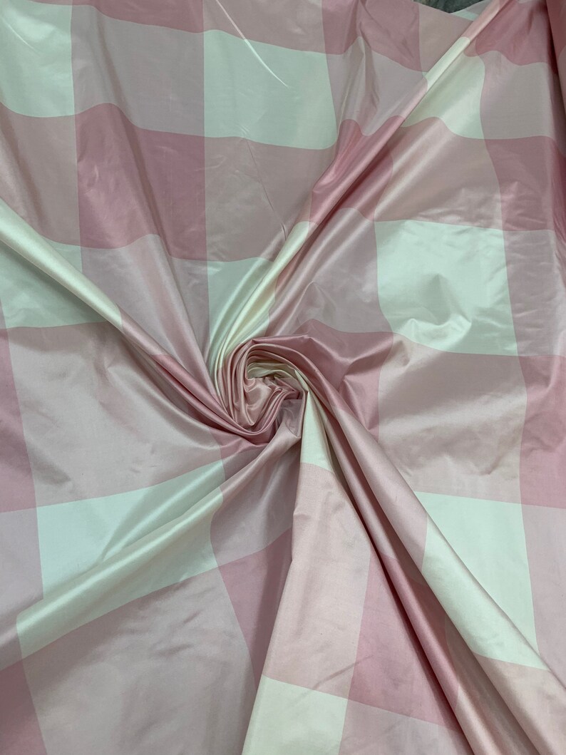 Beautiful Baby Pink and White 100 Silk Taffeta 54 Wide. Best Etsy