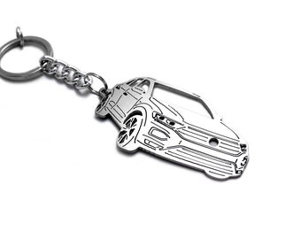 Keychain fit Volkswagen T-Roc Stainless Steel Key Chain with Ring Keyring Custom Key Ring Car Body Profile Design