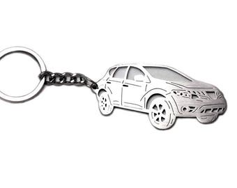 Keychain fit Nissan Murano 2008-2014 Stainless Steel Key Chain with Ring Keyring Custom Key Ring Car Body Profile Design