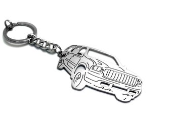 Keychain fit Ford Excursion Stainless Steel Key Chain with Ring Keyring Custom Key Ring Car Body Profile Design