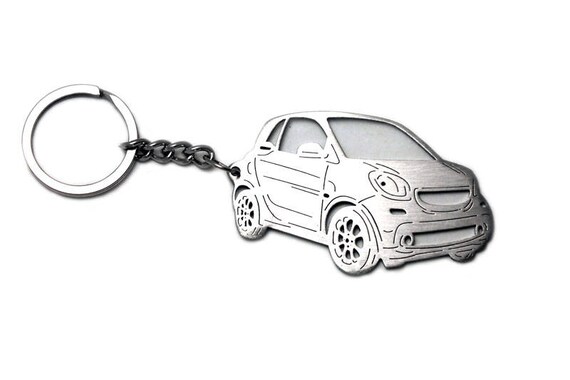 Schlüsselanhänger passend für Smart Fortwo 2014 Edelstahl Schlüsselanhänger  mit Ring Schlüsselring Individuell Schlüsselring Auto Körper Profil Design  -  Schweiz