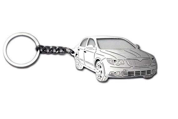Keychain fit Skoda SuperB II Stainless 