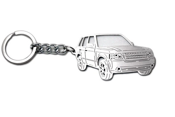 Handmade Laser Cut Gift Range Rover Badge Leather Keyring