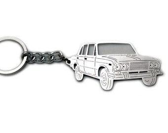 Keychain fit Lada 2106 VAZ Classic Stainless Steel Key Chain with Ring Keyring Custom Key Ring Car Body Profile Design