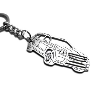 Keychain fit Mercedes-Benz GLS Stainless Steel Key Chain with Ring Keyring Custom Key Ring Car Body Profile Design image 1