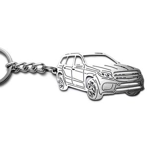 Keychain fit Mercedes-Benz GLS Stainless Steel Key Chain with Ring Keyring Custom Key Ring Car Body Profile Design image 3