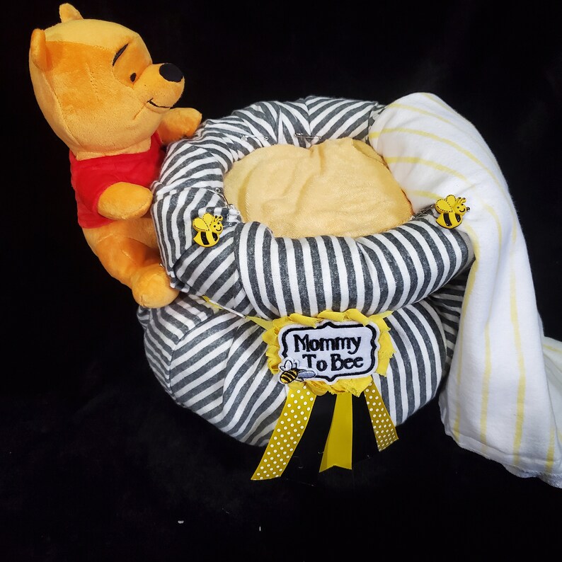 Pooh Diaper Cake, Hunny Pot Diaper Cake, Pooh Centerpiece, Baby Pooh