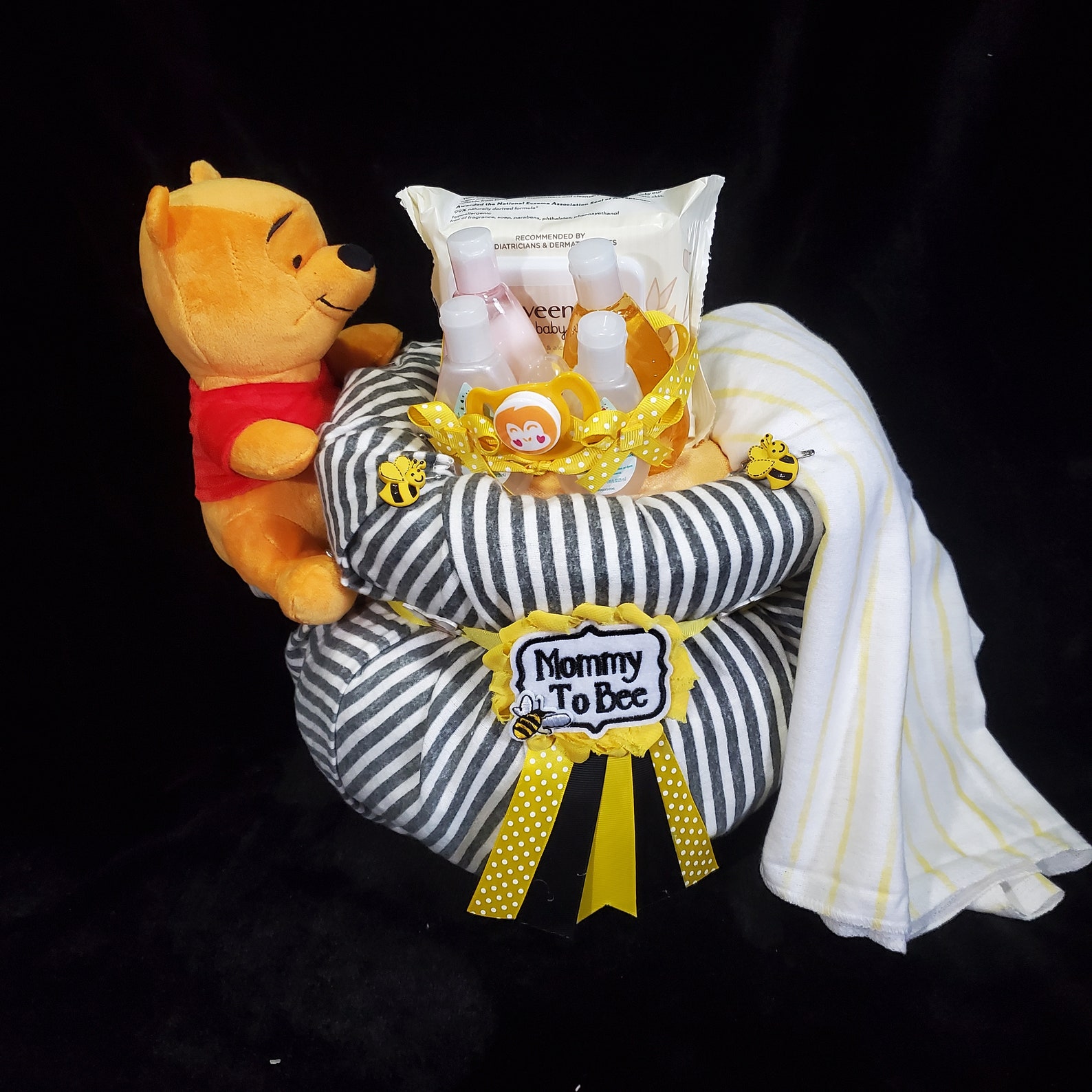 Pooh Diaper Cake, Hunny Pot Diaper Cake, Pooh Centerpiece, Baby Pooh