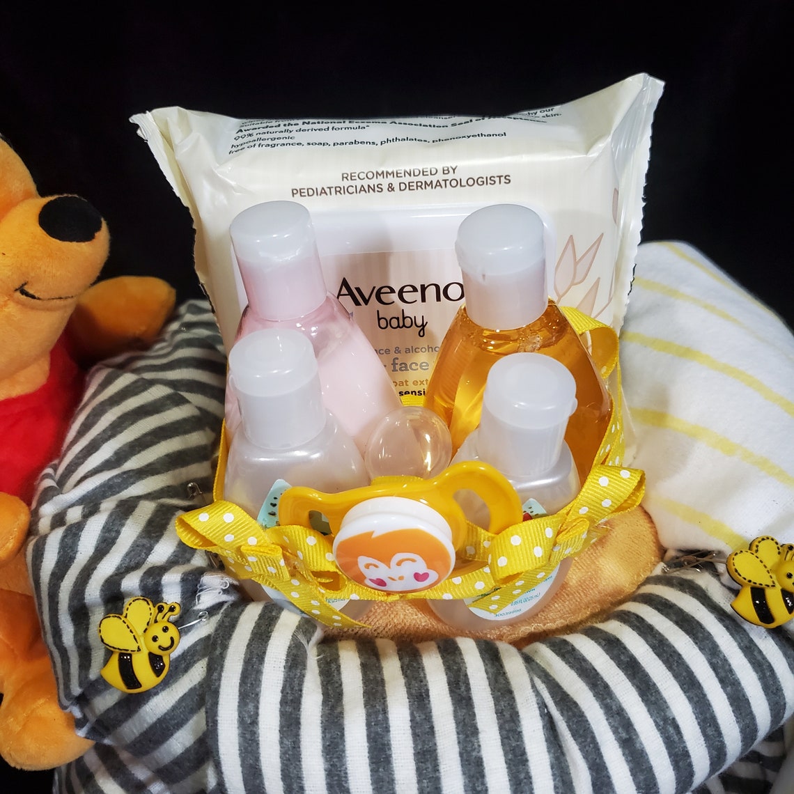 Pooh Diaper Cake, Hunny Pot Diaper Cake, Pooh Centerpiece, Baby Pooh