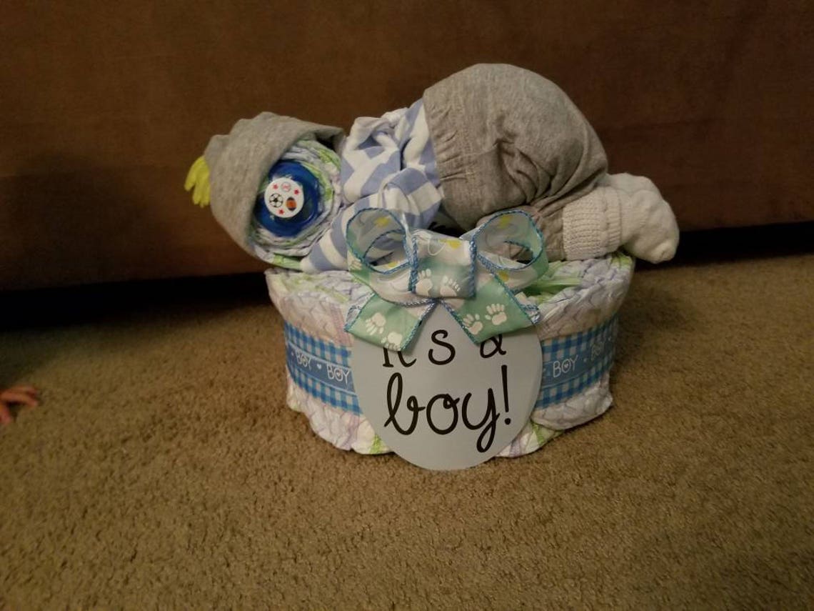 Sleeping baby diaper cake Baby Diaper cake Baby Shower Etsy