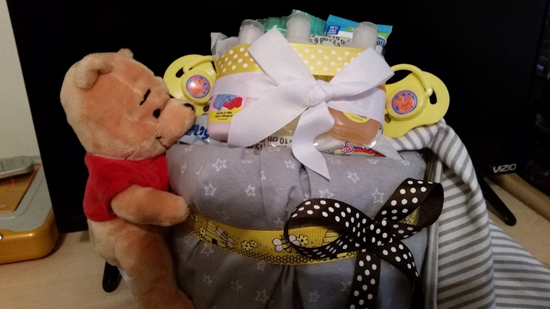 Pooh Diaper Cake Hunny Pot Diaper Cake Pooh Centerpiece Etsy