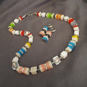 Cubes Multi-Color Choker Necklace