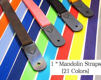 Sangle de mandoline pour A & F type mandolines, ukulélés, guitares 1" de large en 21 couleurs par Legacystraps