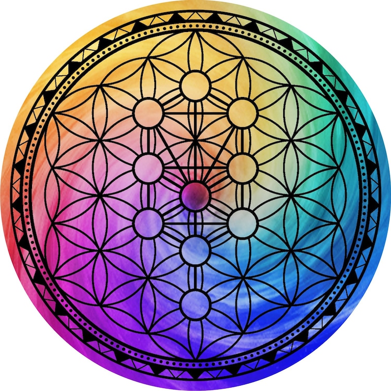 Tree of Life Sacred Geometry Grid 5 Metaphysical Reike Etsy