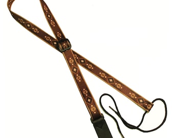 1" Mandolin Strap for A & F type Mandolins, Ukuleles, Guitars  by Legacystraps - Navajo Design