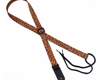 1" Mandolin Strap for A & F type Mandolins, Ukuleles, Guitars  by Legacystraps - Leopard Design