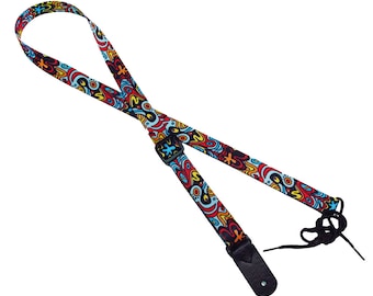 1" Mandolin Strap for A & F type Mandolins, Ukuleles, Guitars  by Legacystraps - Abstract Design