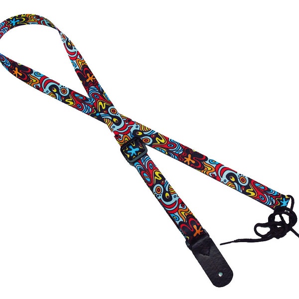 1" Mandolin Strap for A & F type Mandolins, Ukuleles, Guitars  by Legacystraps - Abstract Design