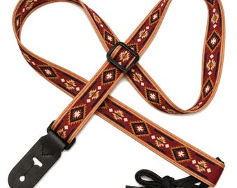 1" Mandolin Strap for A & F type Mandolins, Ukuleles, Guitars  by Legacystraps - Navajo Design